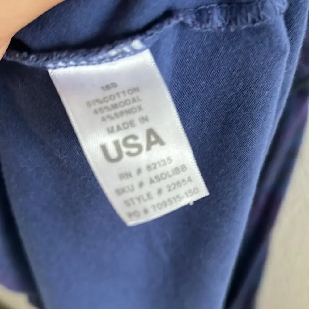 Fresh Produce Blue Floral Dress Front Crossover Slouchy Front Pockets Medium - Picture 7 of 7